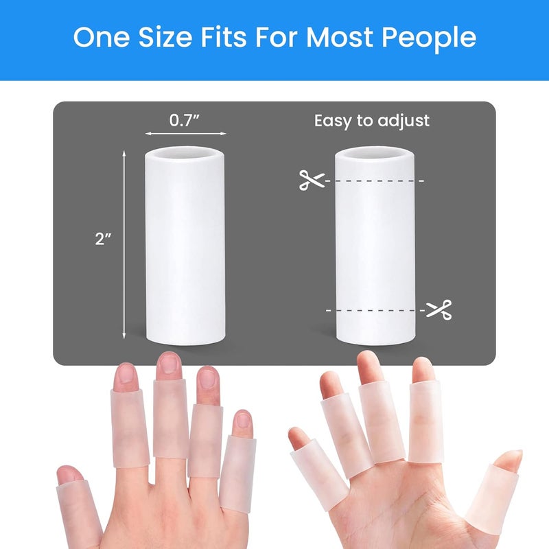 Kimihome 20 PCS Gel Finger Sleeve Protectors - Silicone Finger Sleeves Cushions and Protects - Finger Cots Bandages Provide Relief for Finger Cracking, Corns, Blisters and Calluses Protect (Clear) - Image 3